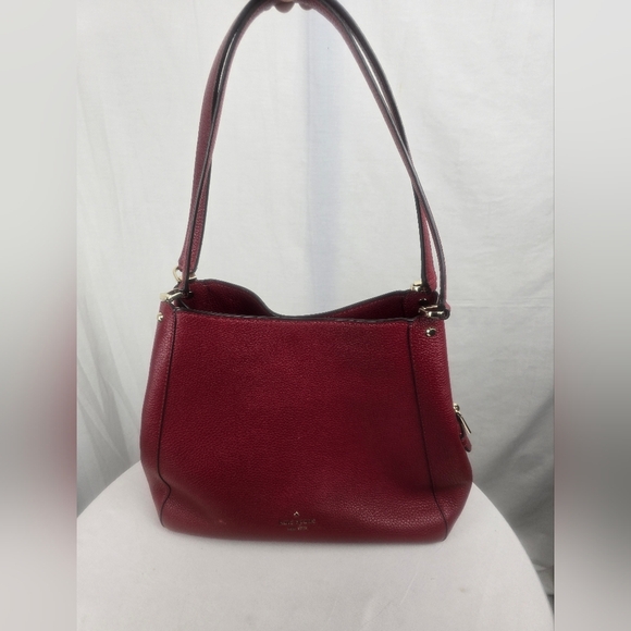 Kate Spade New York Hailey Elegant Red Leather Shoulder Bag Sz M - Picture 4 of 15